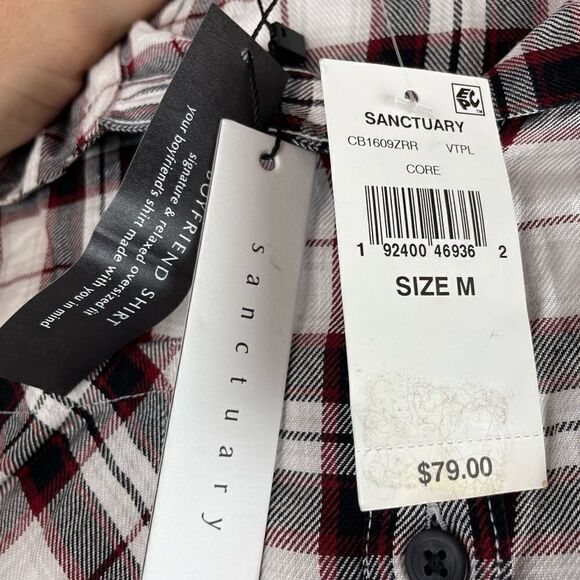 NWT Sanctuary Boyfriend Button Down Top Size M - Picture 6 of 7